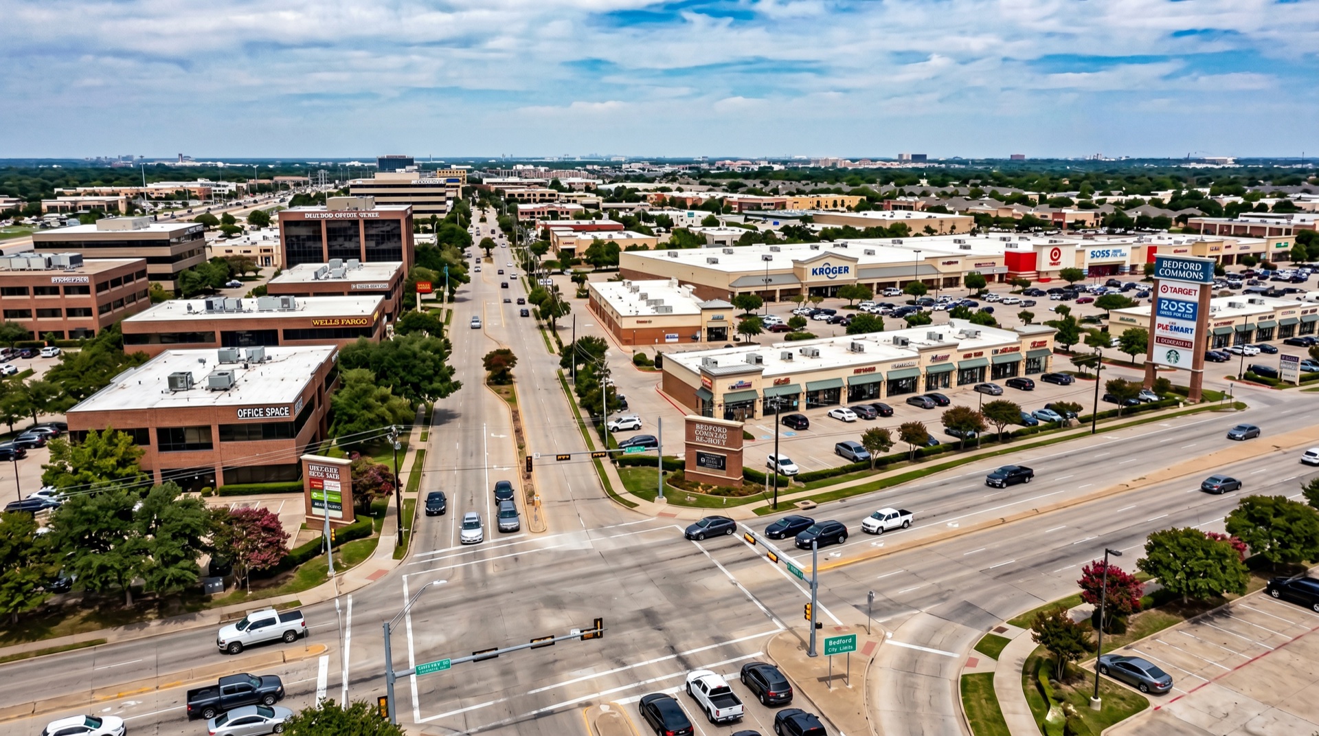 Commercial and retail buildings in Bedford TX